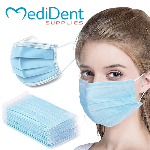 3-ply Civilian Face Masks (50 Pack) – MediDent Supplies